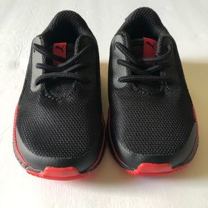 Puma Black & Red Slip On Baby Shoes 5C